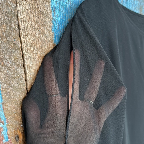 Gianni Bini Black Sheer Blouse with Studded Cuffs Size XS - Picture 3 of 6